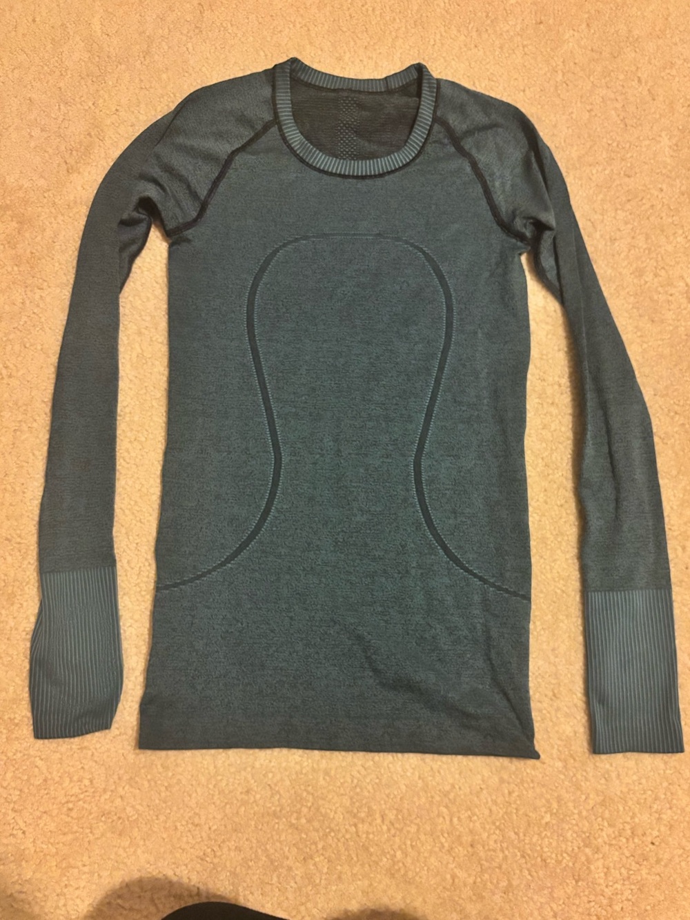 lululemon athletica Long Sleeve Seamless Crew in Teal